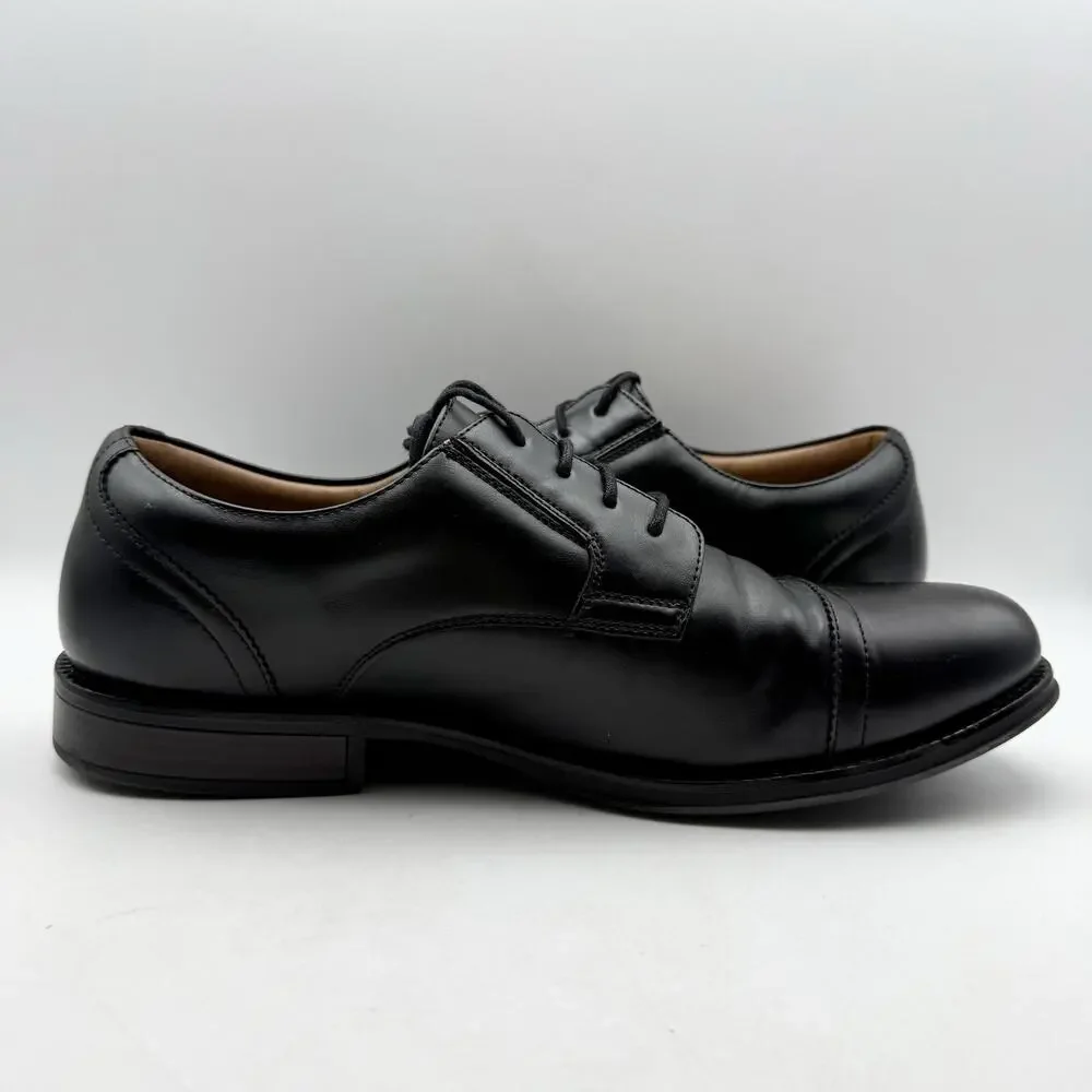 Dockers Mens Garfield Cap Toe Oxford Shoes US 11.5 Wide Black Vegan Leather